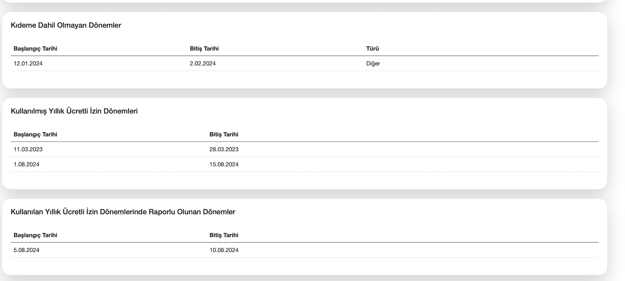 Hafta sonu ve resmi tatil çakışmaları ekranı