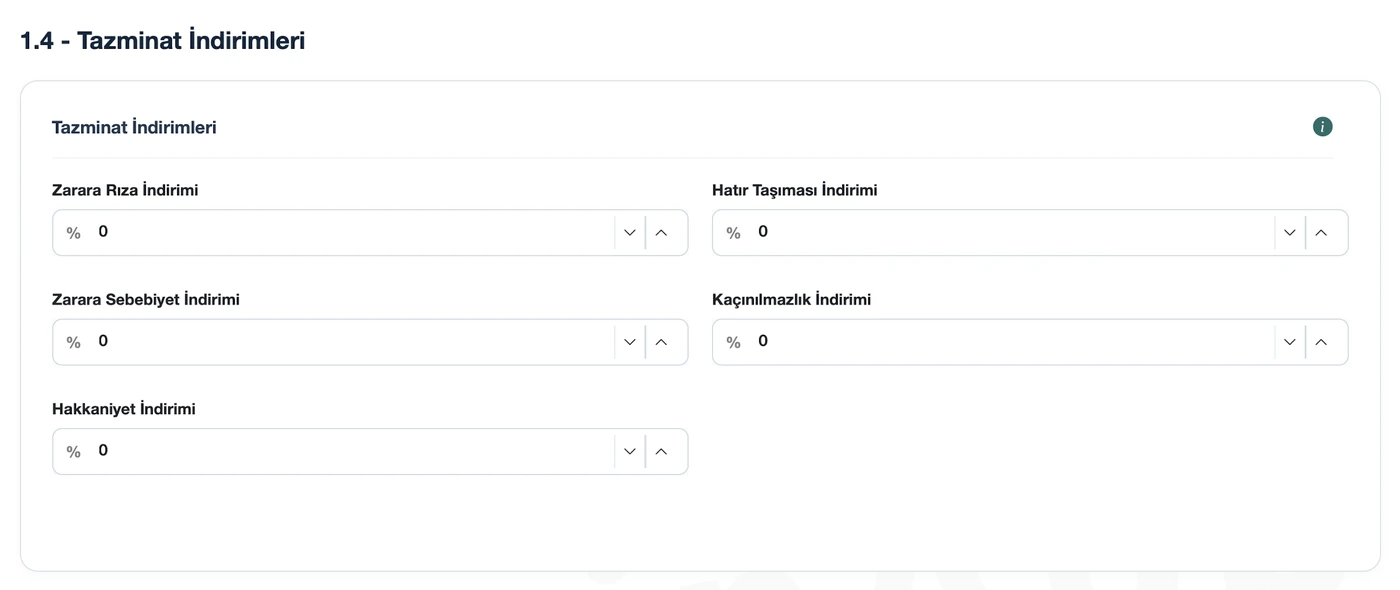 TazminApp işgücü kaybı hesabı: Tazminat indirimleri